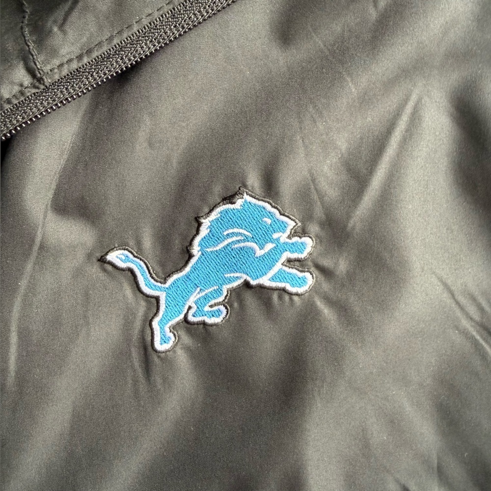 Detroit Lions NFL Reebok Jacket Men’s XXL Black Gray Full Zip NWT - Picture 5 of 11